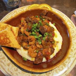 Shrimp and grits another broken egg