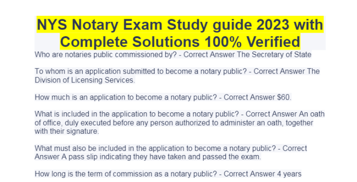 Nys notary exam study guide 2023 pdf