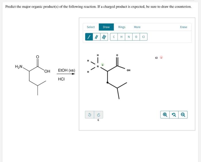 Predict the main organic product of the following reaction