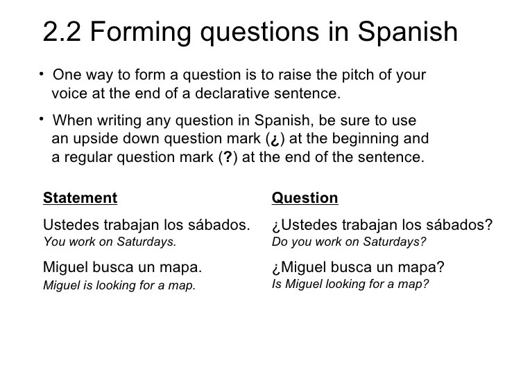 Vérifiez 2: forming questions with inversion