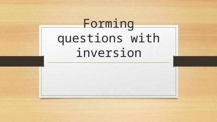 Vérifiez 2: forming questions with inversion